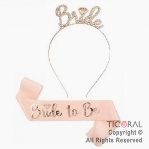 SET VINCHA BRIDE Y BANDA BRIDE TO BE  X 1